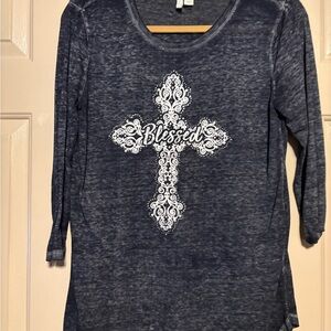 Women's Long Sleeve Blessed Top - Blue